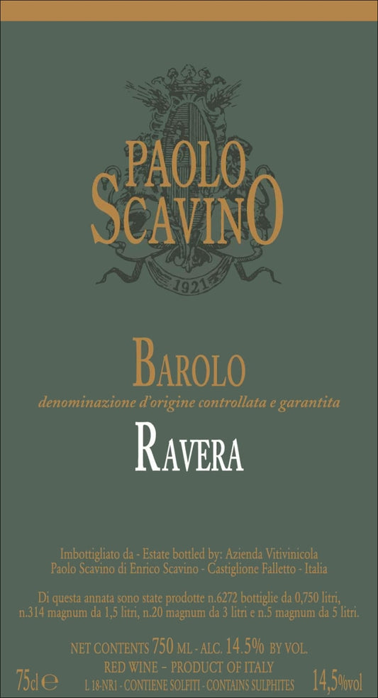 Barolo 'Ravera', Paolo Scavino 2021