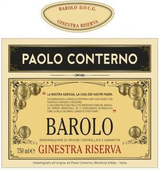 Barolo Riserva "Ginestra", Paolo Conterno 2016