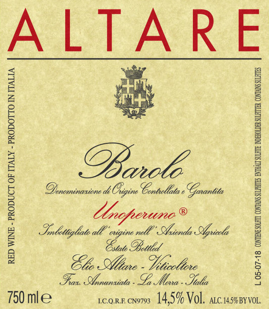 Barolo 'Unoperuno', Altare 2021
