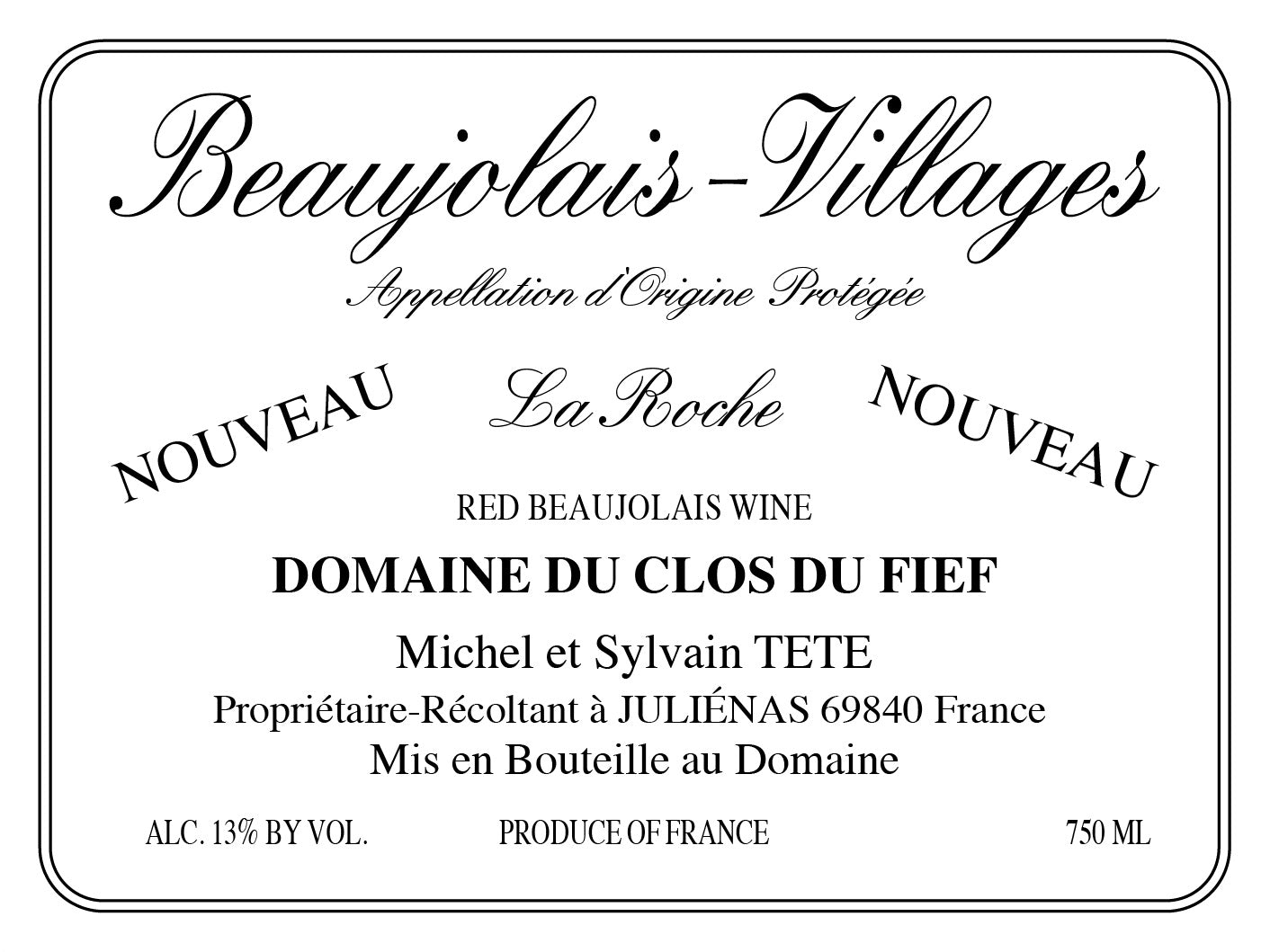 Beaujolais-Villages Nouveau "La Roche", Michel Tete