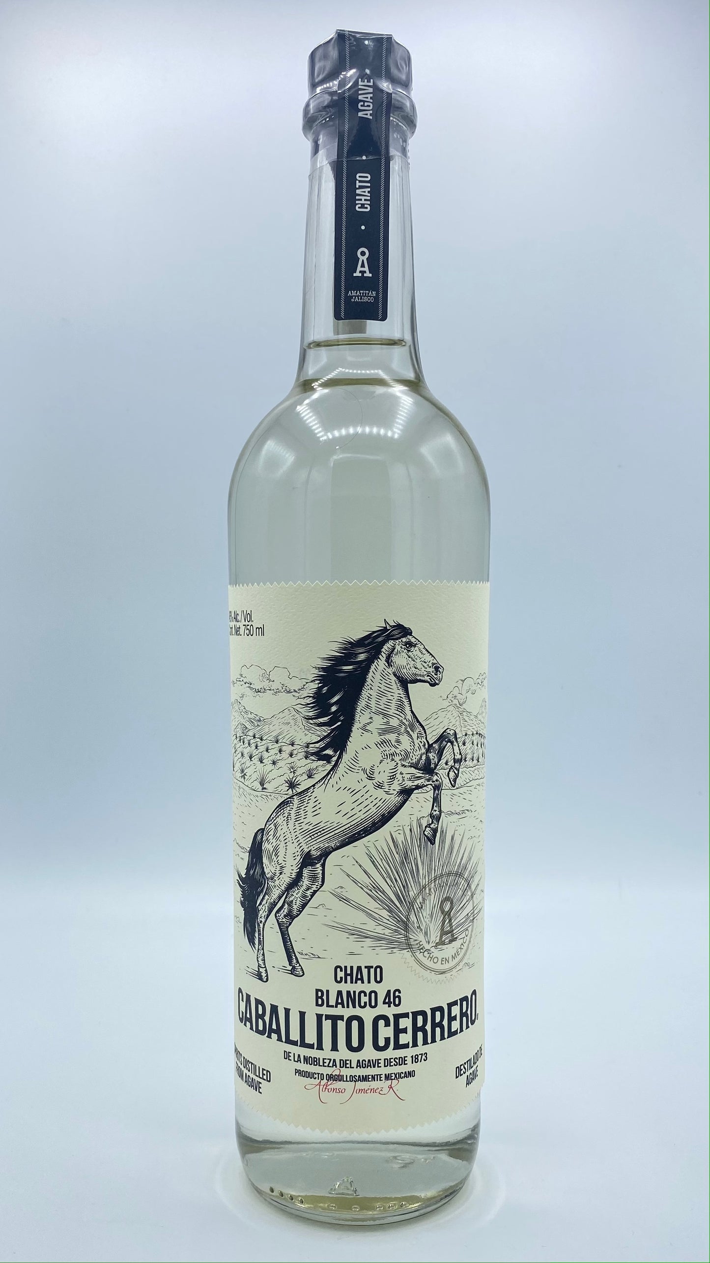Destilado De Agave, Blanco 'Chato', Caballito Cerrero