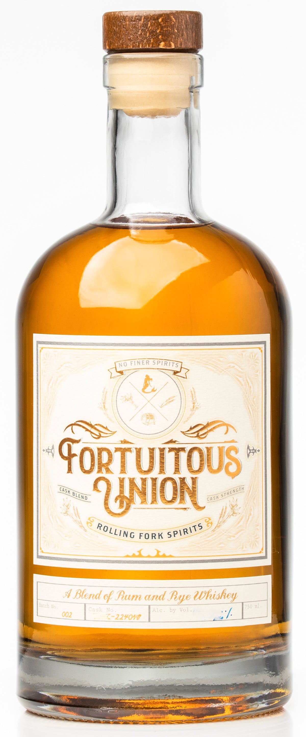 Rum And Rye Whiskey Blend, 'Fortuitous Union - Toasted Bourbon Cask (Wdo)', Roll