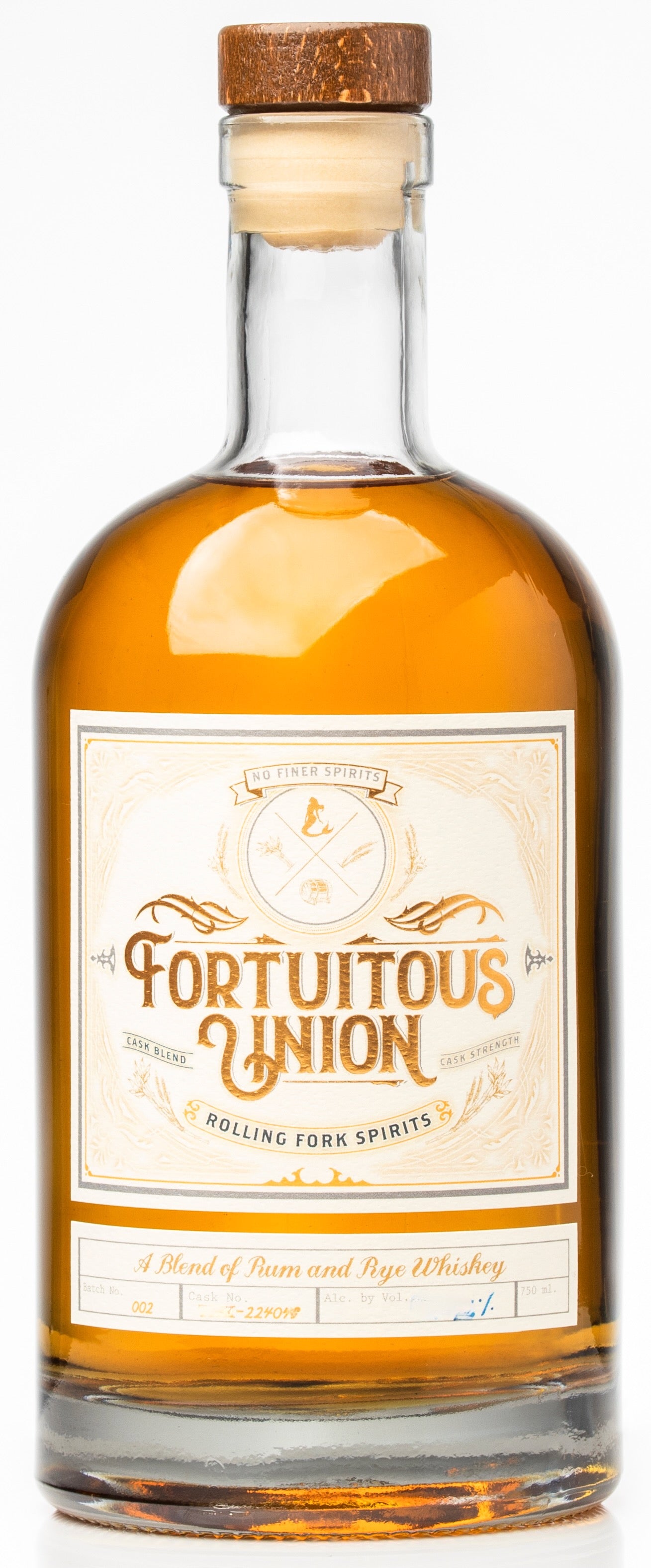 Rum And Rye Whiskey Blend, 'Fortuitous Union - Wheated Bourbon Cask (Wlr)', Roll