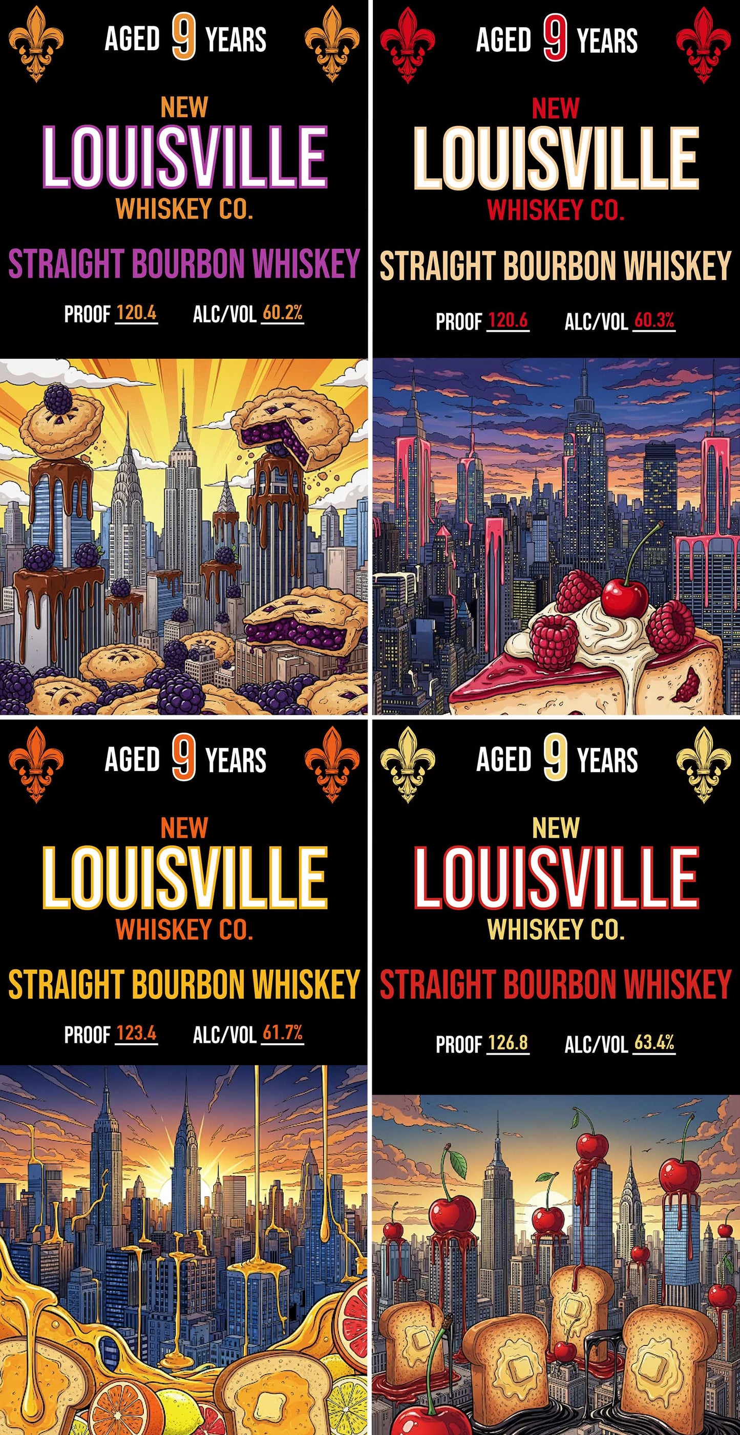 Bourbon Whiskey, Skurnik Holiday Case (C387, B1254, C518, C350), New Louisville