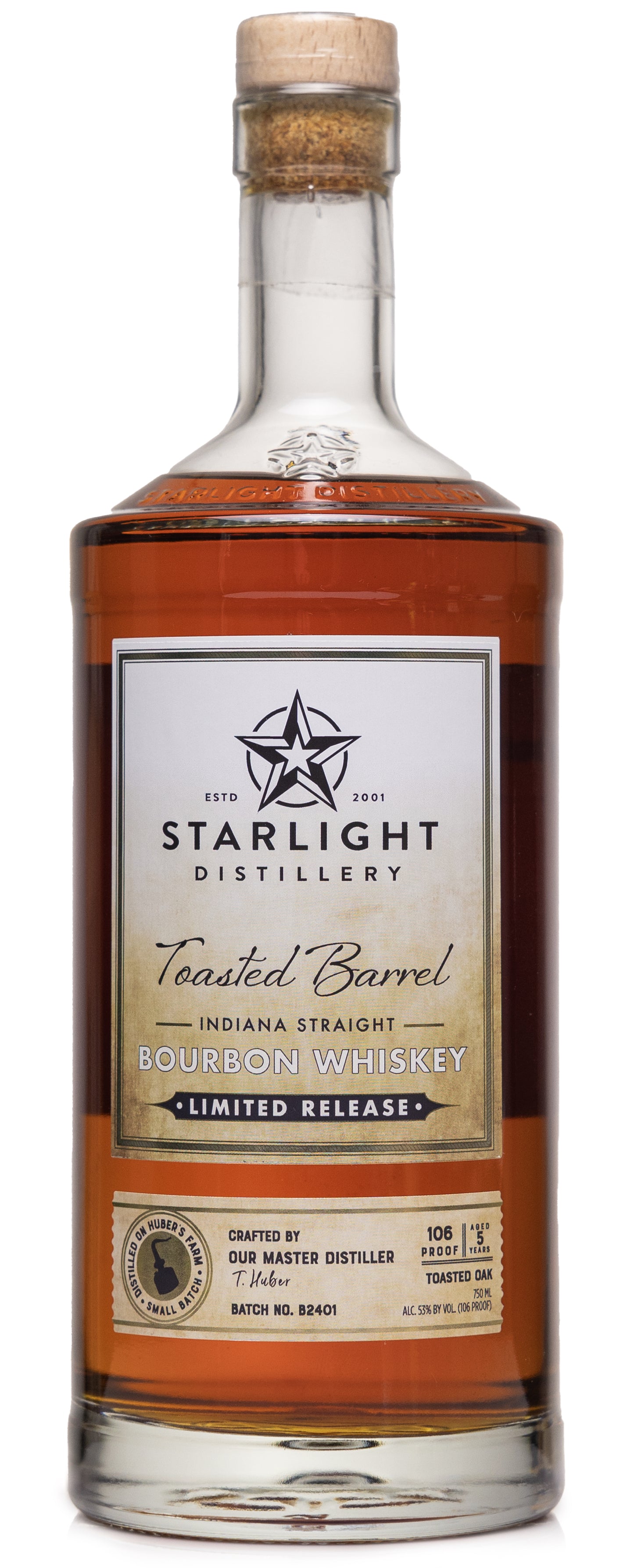 Bourbon Whiskey, Small Batch Toasted Barrel, Starlight Distillery