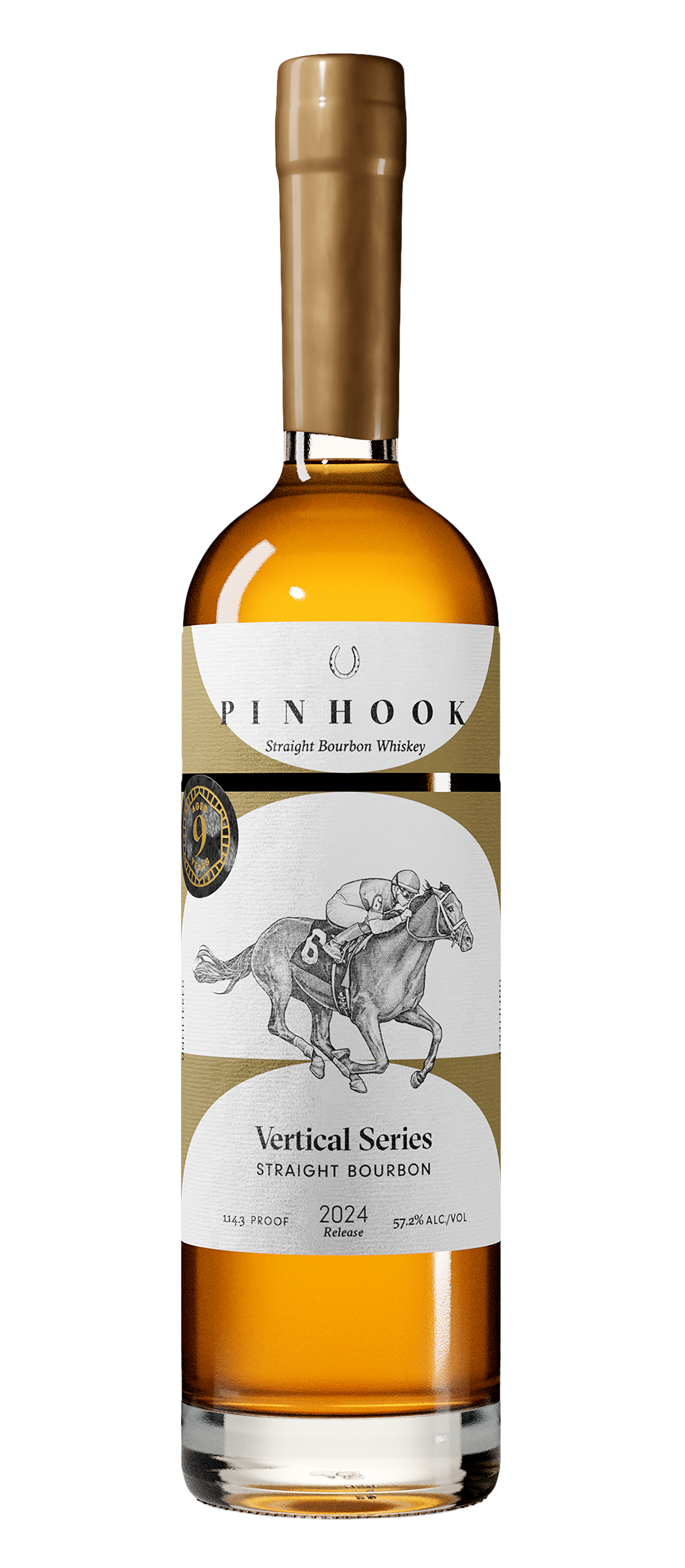 Bourbon Whiskey, Vertical Series Bourbon - 9 Year [Gold Wax], Pinhook [Strapped] 2024