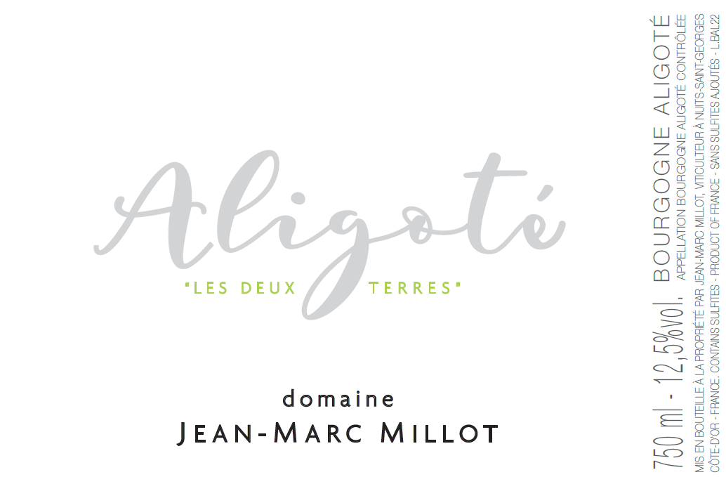 Bourgogne Aligote "Les Deux Terres", Domaine Jean-Marc Millot 2023