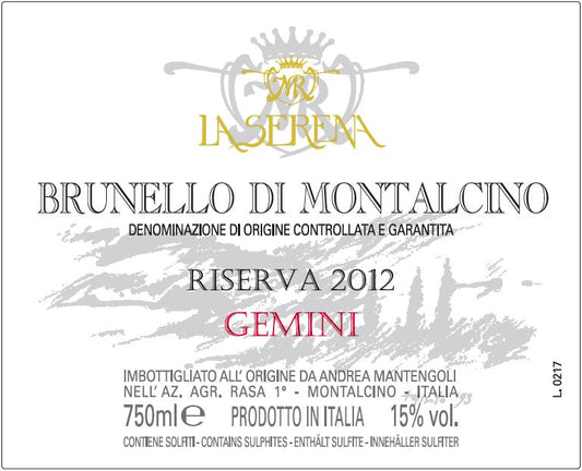 Brunello di Montalcino Riserva 'Gemini', La Serena 2019