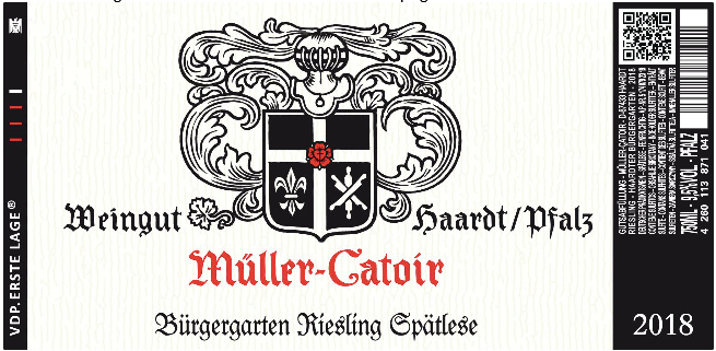 Burgergarten Riesling Spatlese, Muller-Catoir [Library Release] 2012