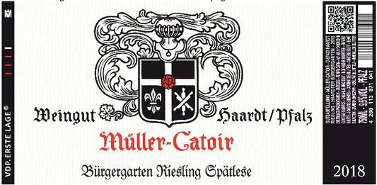 Burgergarten Riesling Spatlese, Muller-Catoir [Library Release] 2012