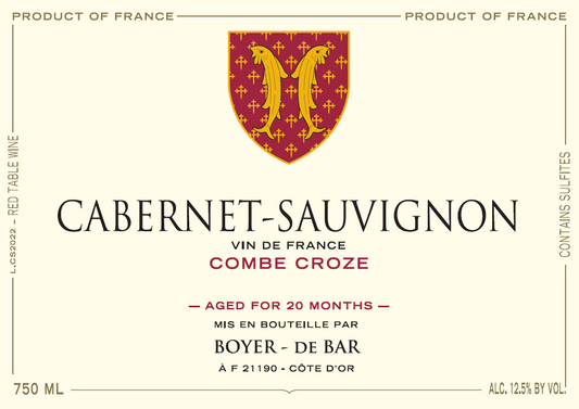 Cabernet Sauvignon 'Combe Croze', Boyer de Bar 2022