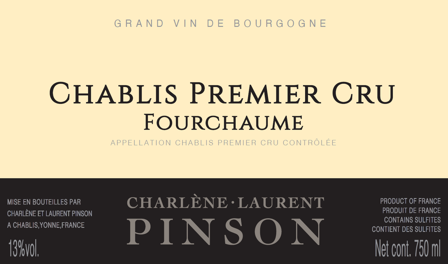 Chablis 1er "Fourchaume", Charlene Et Laurent Pinson 2023