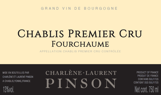 Chablis 1er "Fourchaume", Charlene Et Laurent Pinson 2023