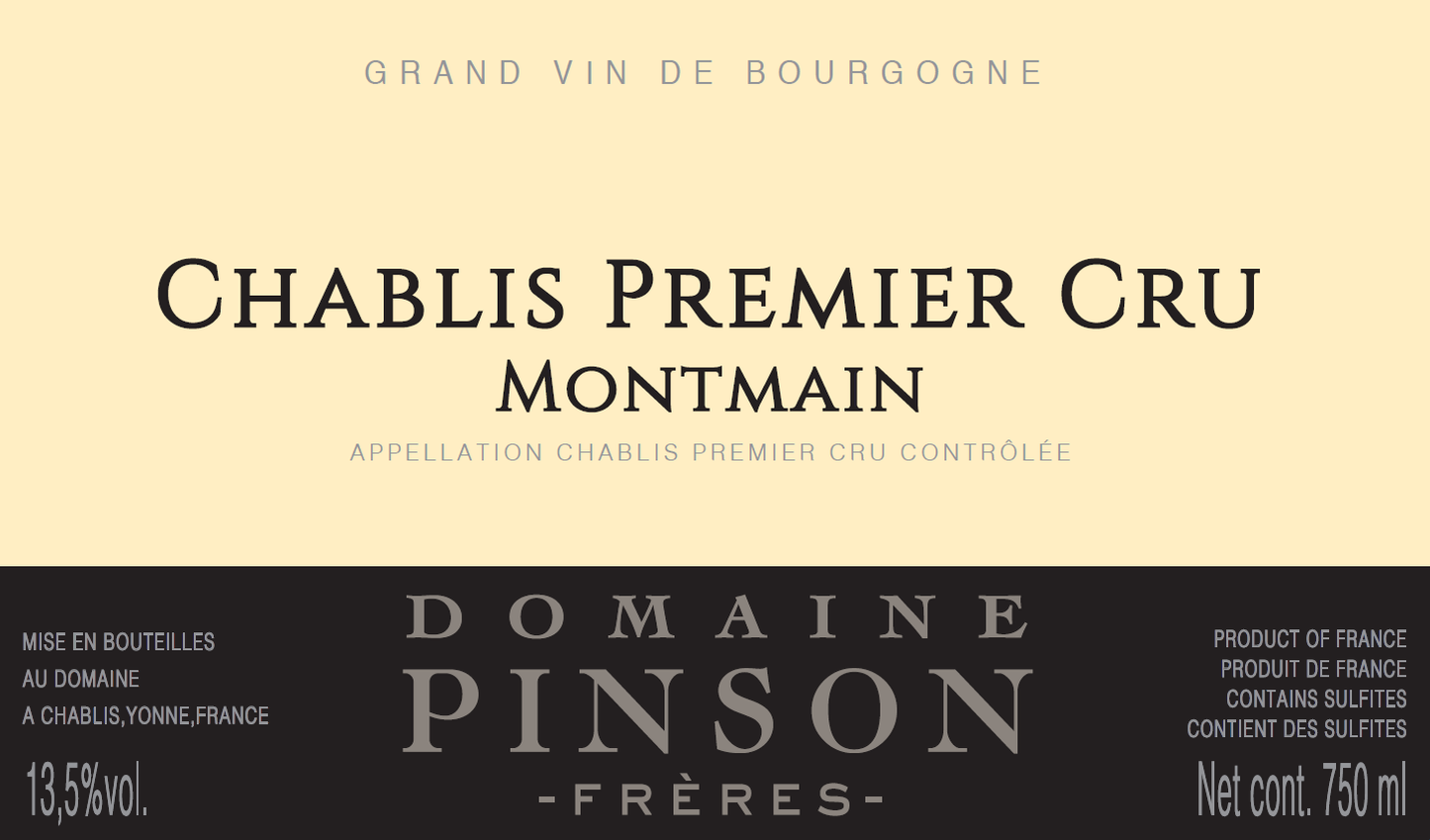 Chablis 1er "Montmain", Domaine Pinson 2023