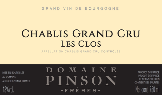 Chablis Grand Cru "Les Clos", Domaine Pinson 2022