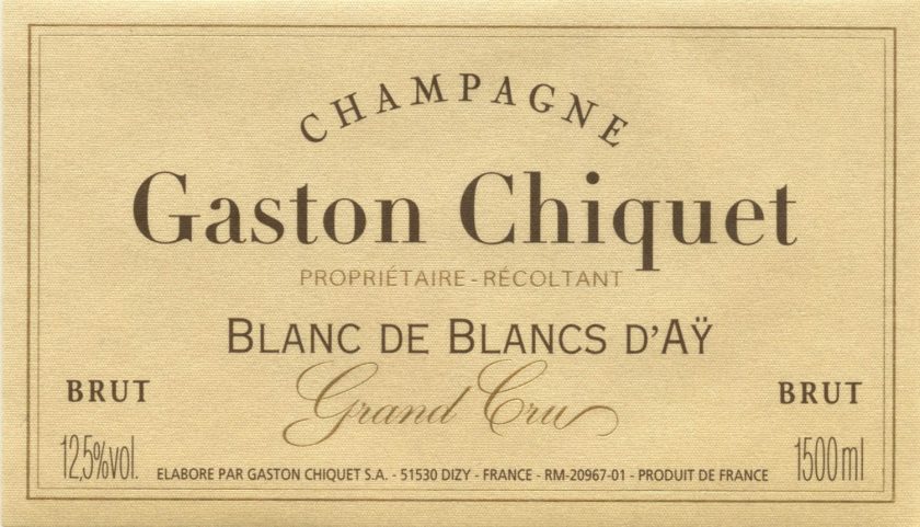 "Blanc de Blancs d'Ay Millesime" Grand Cru Brut, Champagne Gaston Chiquet 2014