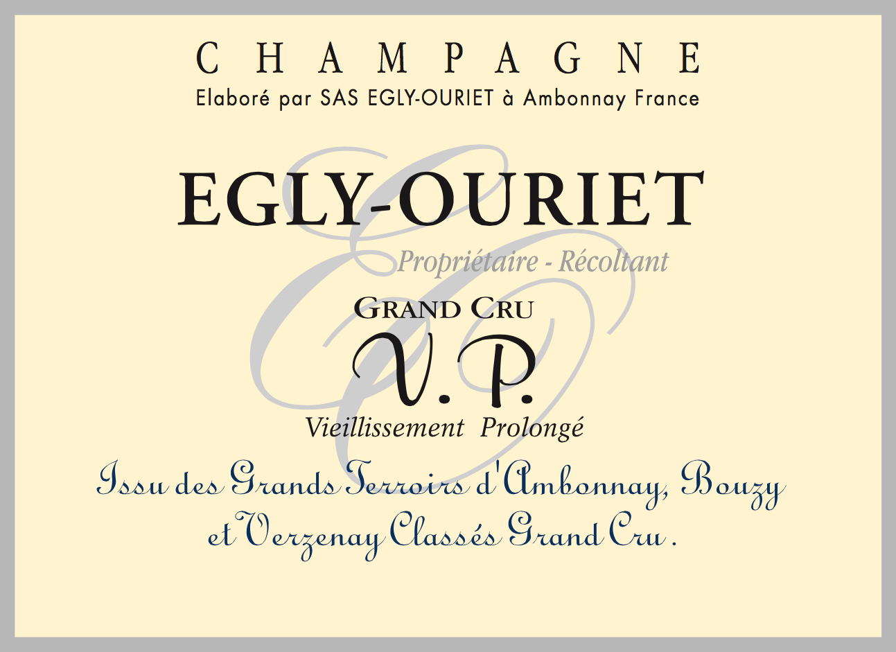 "Vp" Grand Cru Extra, Champagne Egly-Ouriet