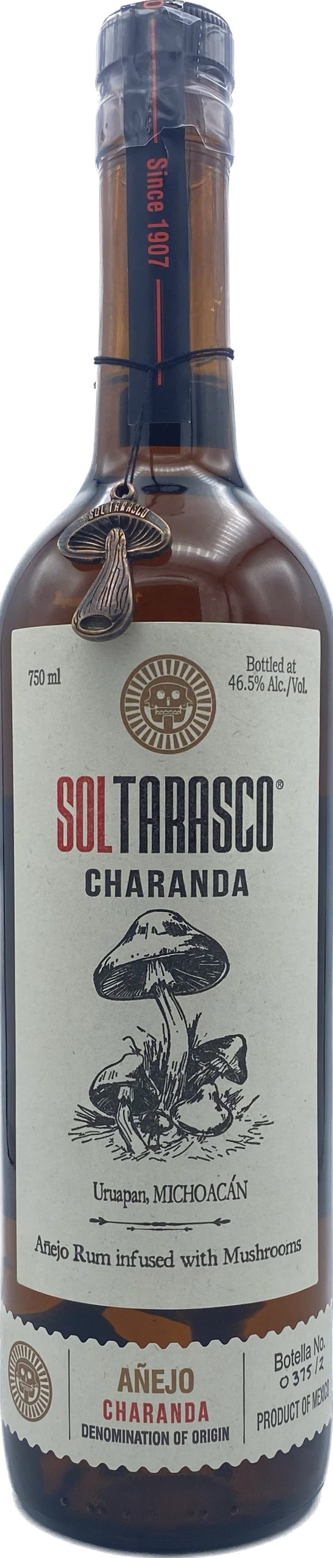 Charanda, Single Agricole Anejo Rum Con Hongos, Sol Tarasco [Strapped]