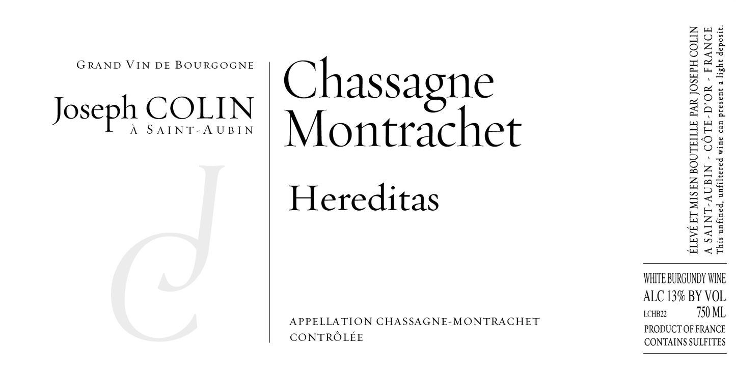 Chassagne-Montrachet "Hereditas", Joseph Colin 2023