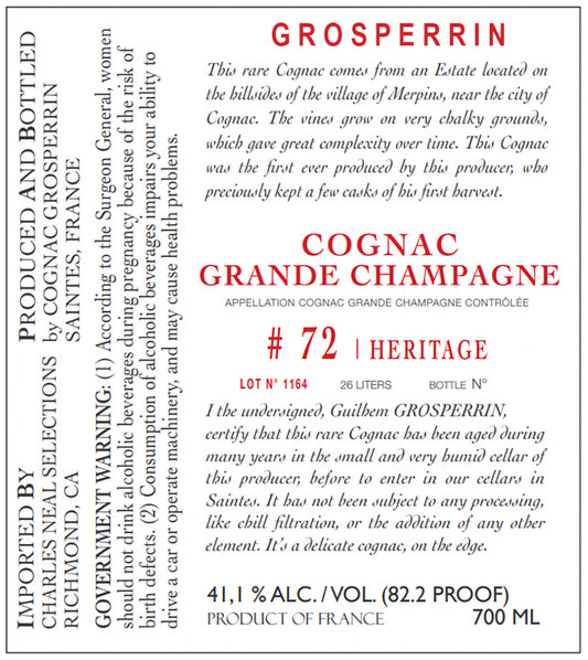 Cognac, Grand Champagne, Grosperrin 1972
