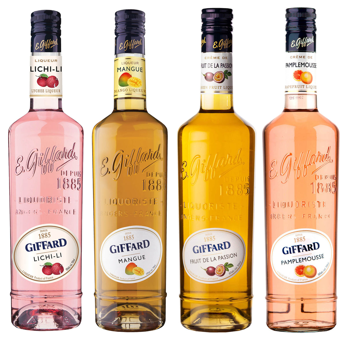 Combo Pack (3btls Each Lychee, Passion Fruit, Mango, Pamplemousse), Giffard