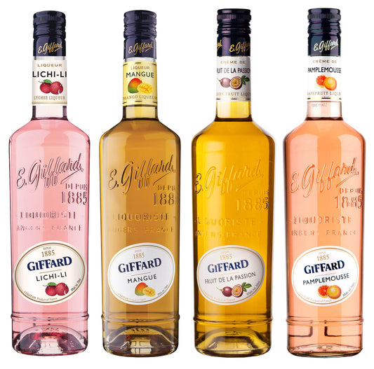 Combo Pack (3btls Each Lychee, Passion Fruit, Mango, Pamplemousse), Giffard
