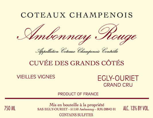 Coteaux Champenois Rouge "Ambonnay Rouge Cuvee Des Grands Cotes Vv" Grand Cru, Champagne Egly-Ouriet 2022