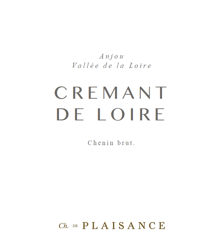 Cremant de Loire Brut Nature, Chateau de Plaisance 2019