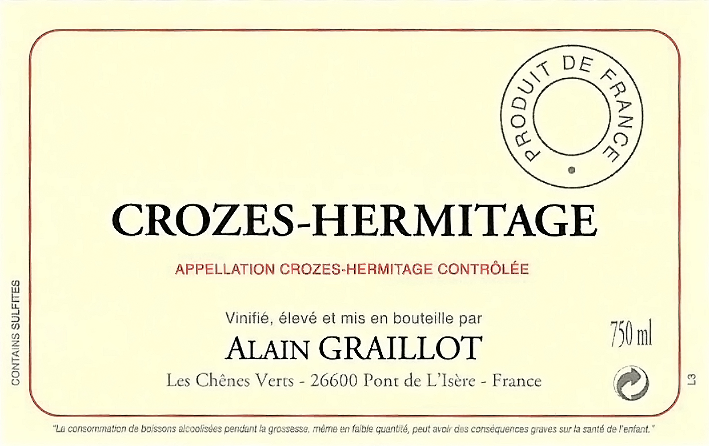 Crozes-Hermitage, Alain Graillot 2022