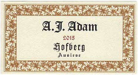 Dhron Hofberg Riesling Auslese, A.J. Adam 2023