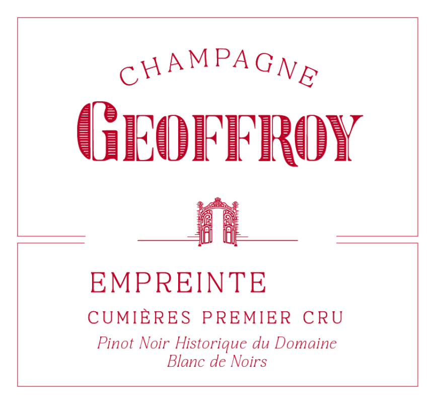 "Empreinte Millesime" Blanc De Noirs 1er Cru Extra Brut, Champagne Geoffroy 2018