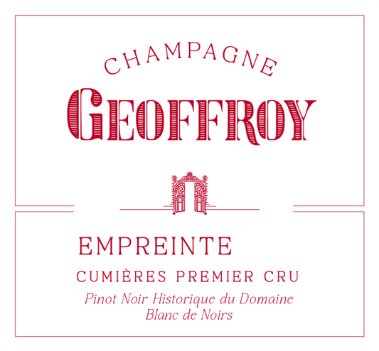 "Empreinte Millesime" Blanc De Noirs 1er Cru Extra Brut, Champagne Geoffroy 2018