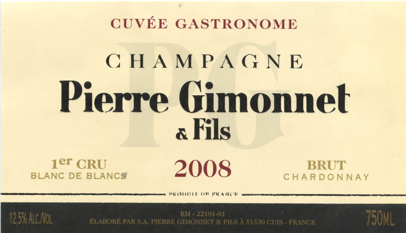 "Gastronome" Blanc de Blancs 1er Cru Brut, Champagne P. Gimonnet et Fils 2020