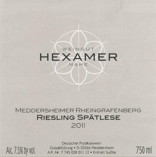 Meddersheimer Rheingrafenberg Riesling Spatlese, Hexamer
