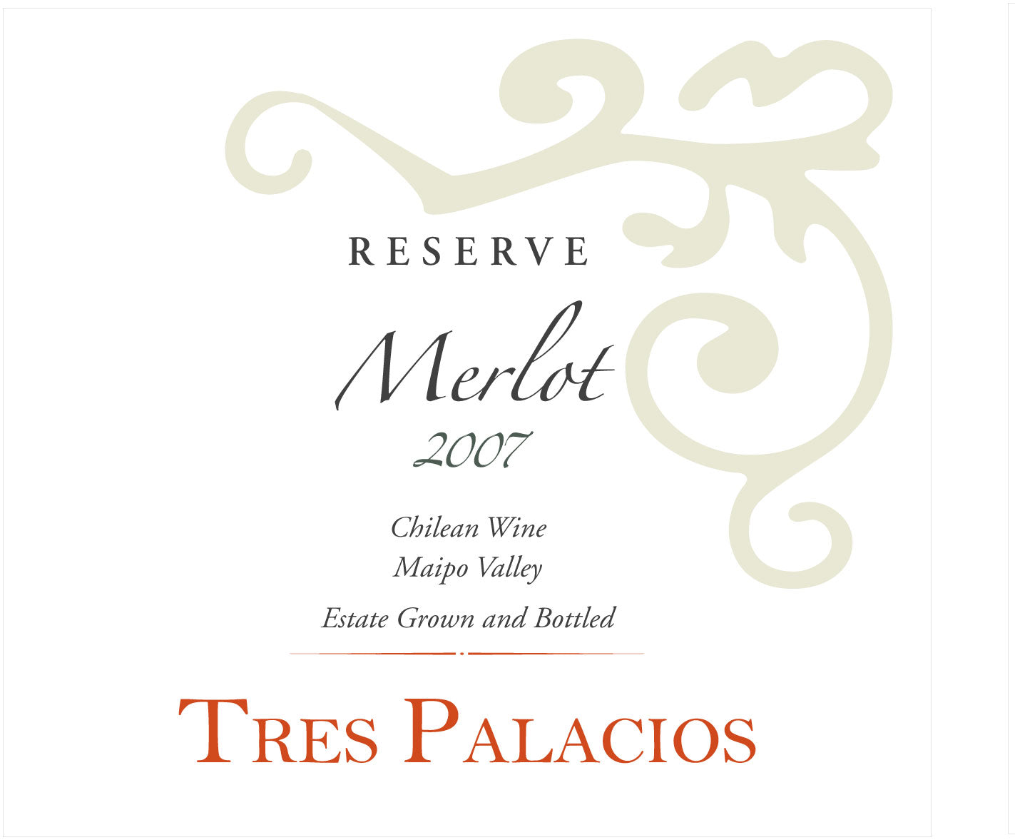 Merlot, 'Reserva', Tres Palacios