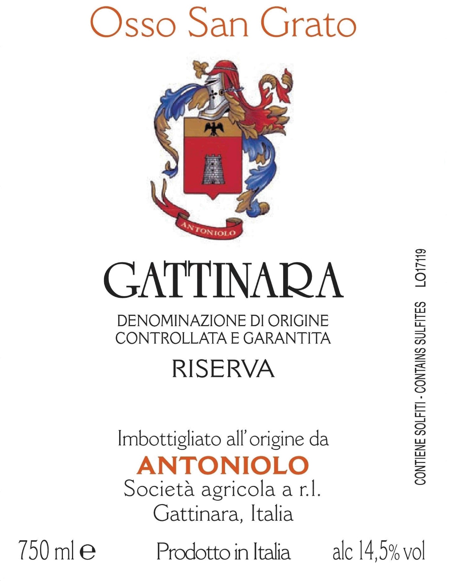 Gattinara Riserva 'Osso San Grato', Antoniolo 2020