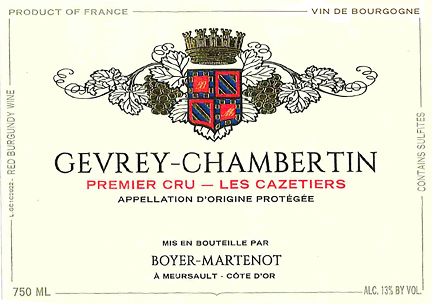 Gevrey-Chembertin 1er "Les Cazatiers", Boyer-Martenot 2022