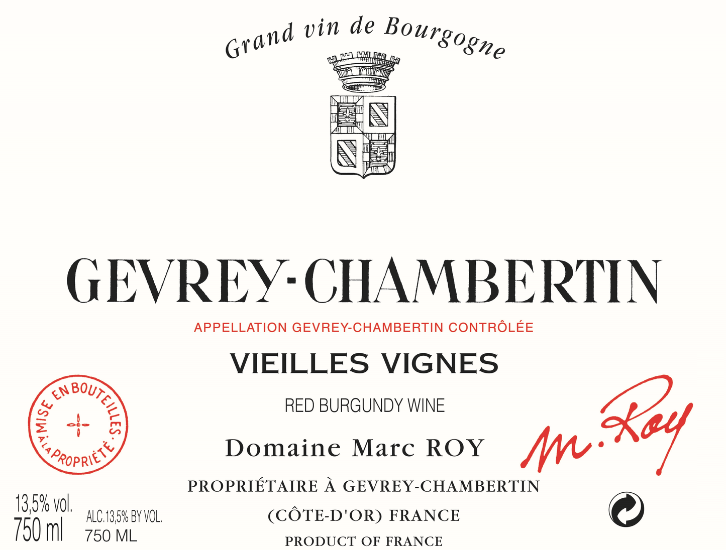 Gevrey-Chambertin "Vieilles Vignes", Domaine Marc Roy 2023