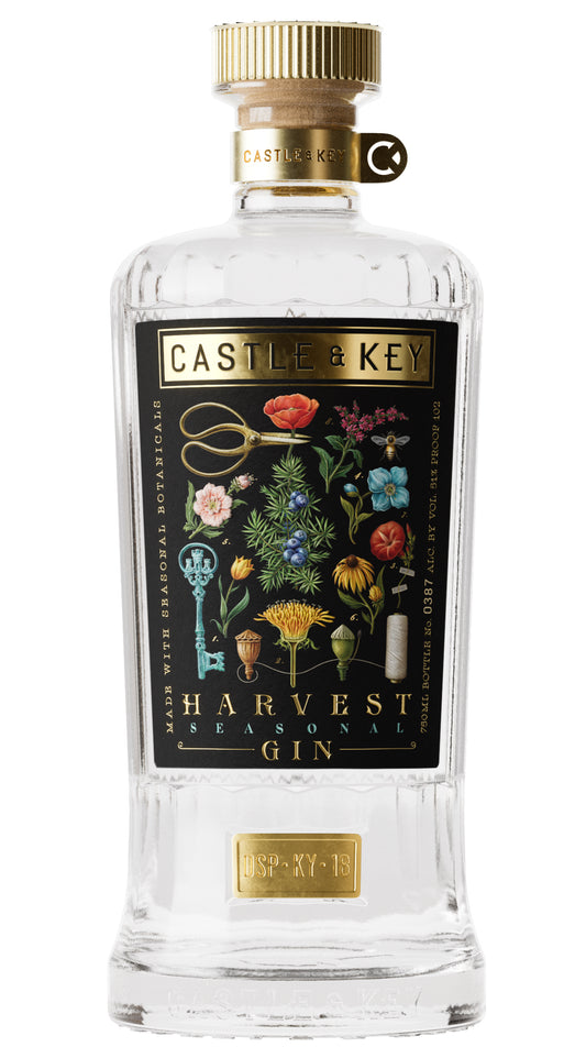 Gin, 'Harvest Gin', Castle & Key (New Label) [Strapped]