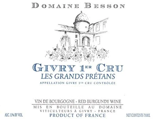 Givry Rouge 1er "Les Grands Pretans", Domaine Besson 2023