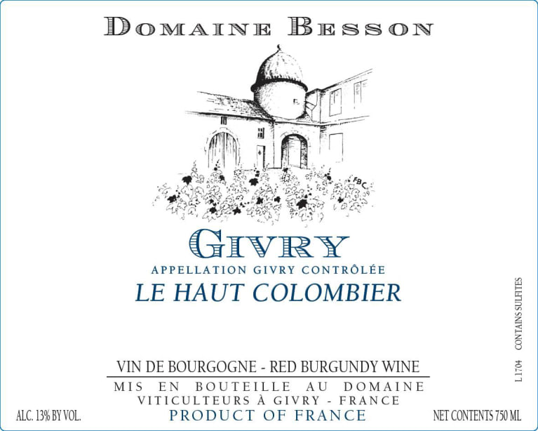 Givry Rouge "Le Haut Colombier", Domaine Besson 2023