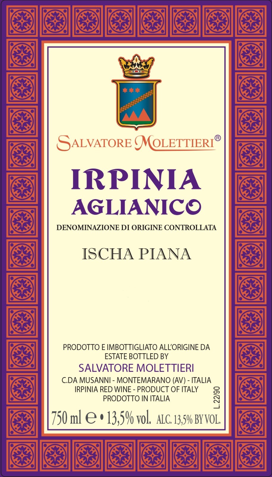 Irpinia Aglianico 'Ischa Piana', Salvatore Molettieri
