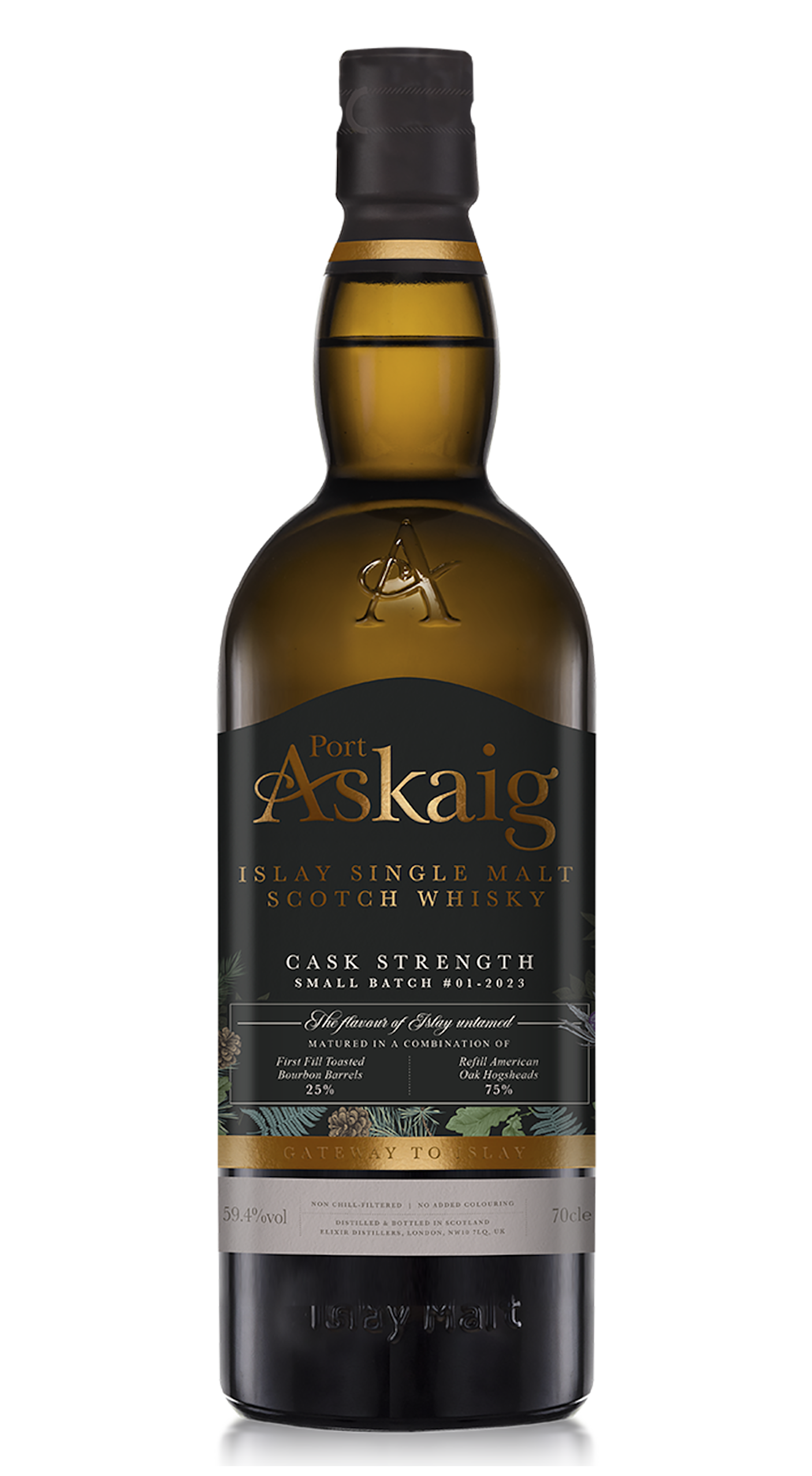 Islay Single Malt Scotch Whisky, Cask Strength, Port Askaig [Strapped]