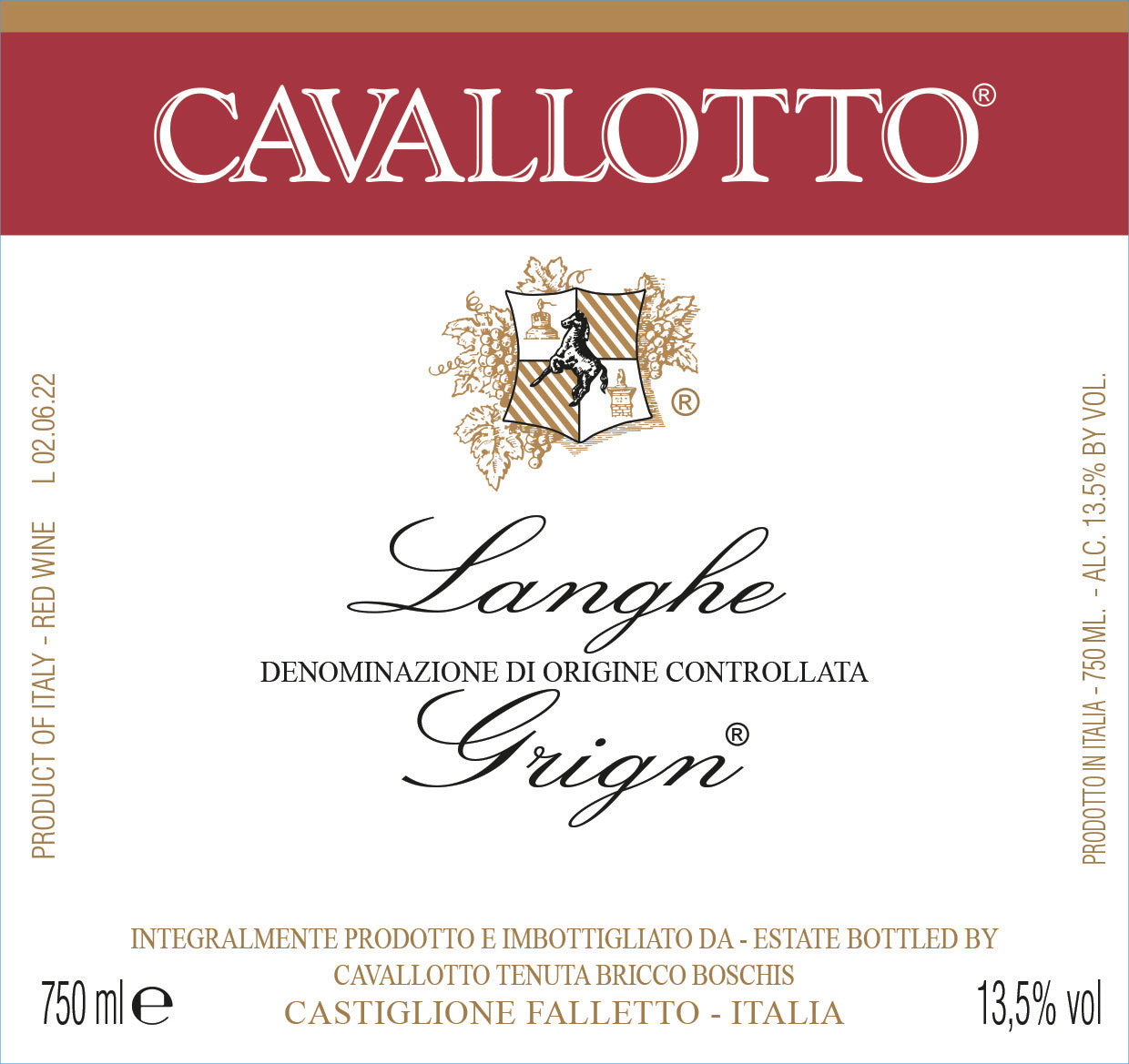 Langhe Grignolino 'Grign', Cavallotto 2024