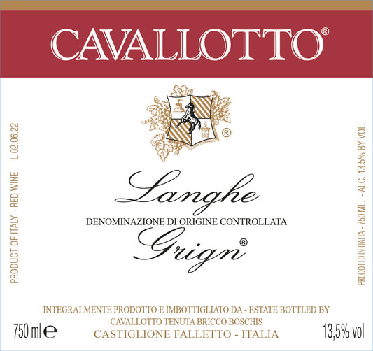 Langhe Grignolino 'Grign', Cavallotto 2024
