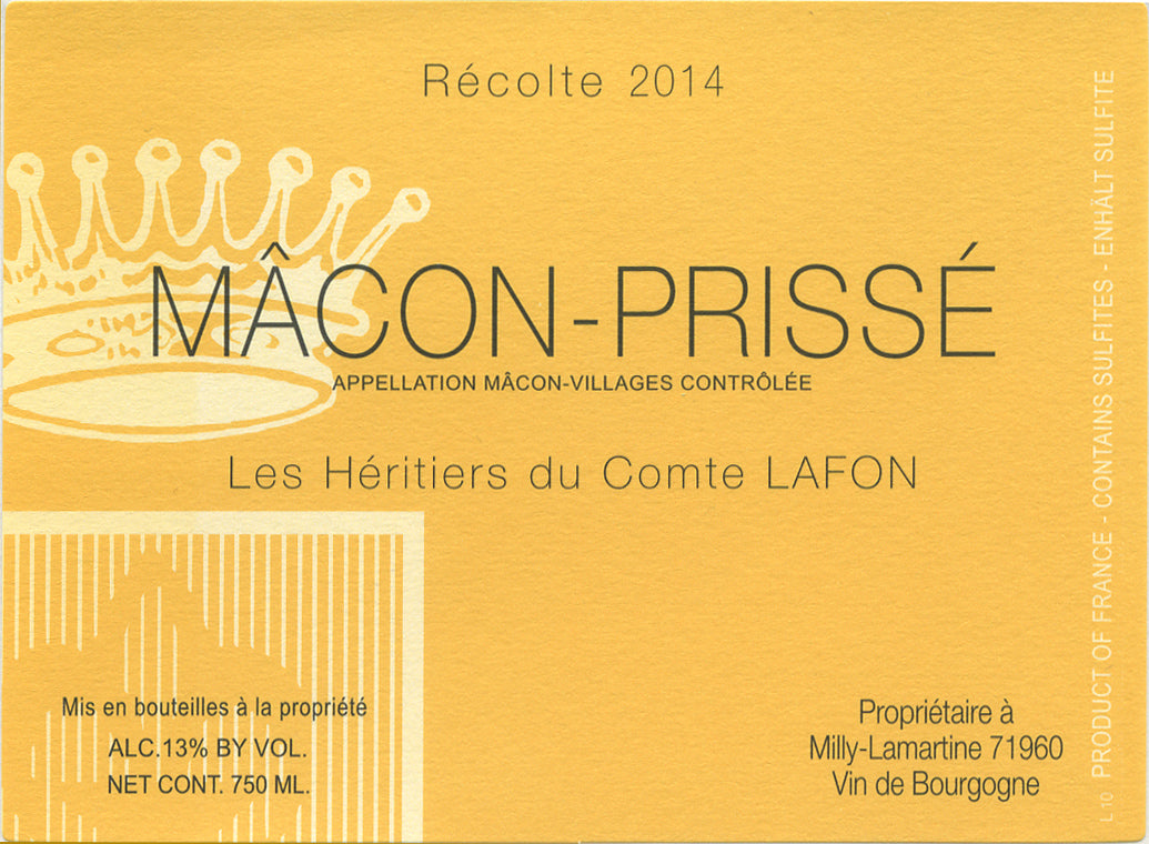 Macon-Prisse, Heritiers du Comte Lafon 2023