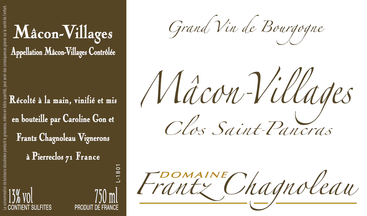 Macon-Villages "Clos Saint Pancras", Domaine Frantz Chagnoleau