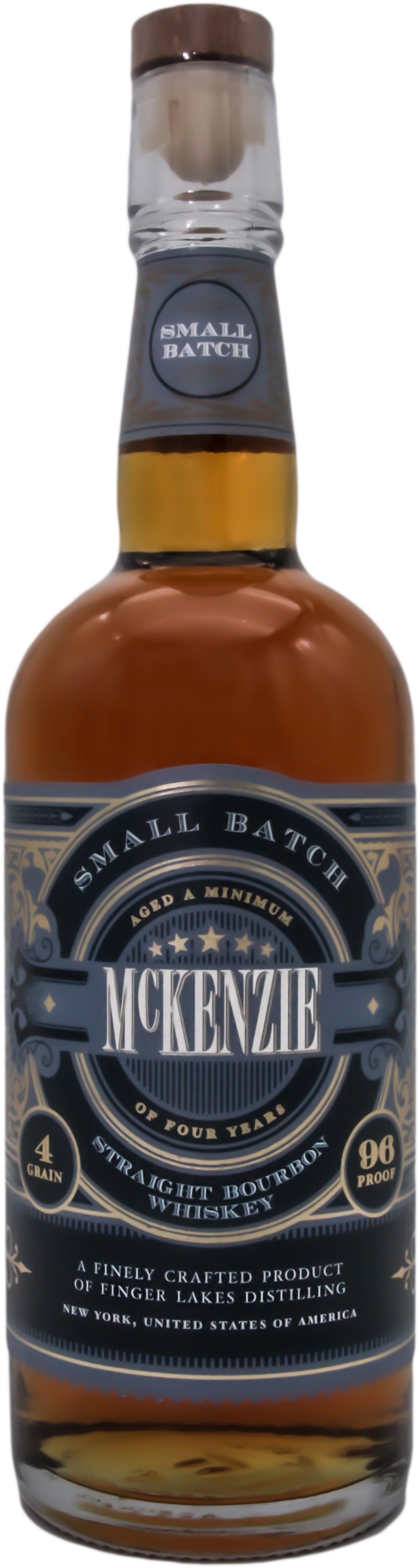 Mckenzie Small Batch Bourbon, '4 Grain', Finger Lakes Distilling