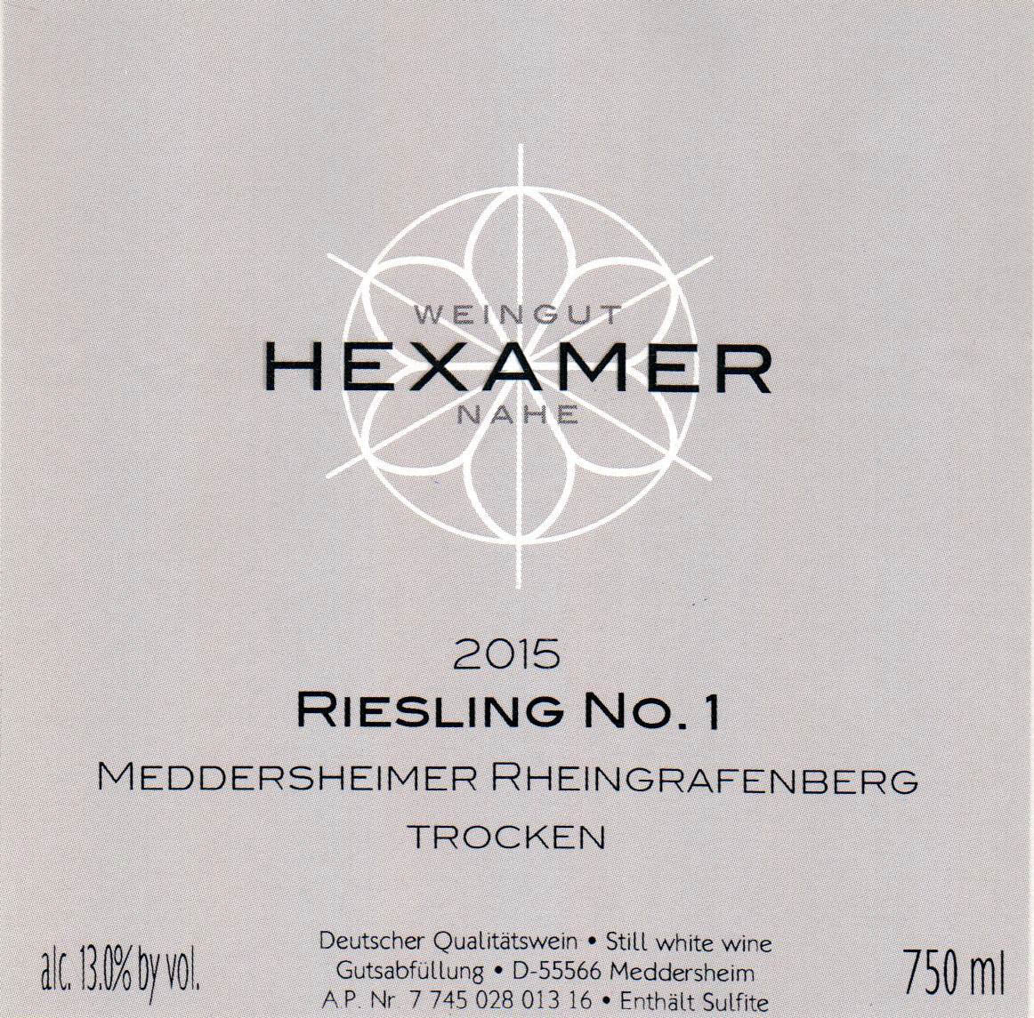 Meddersheimer Rheingrafenberg Eisendell Riesling "No.1", Hexamer 2023