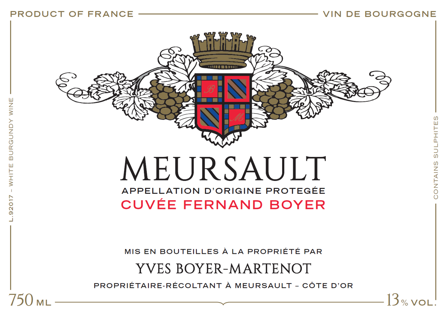 Meursault "Cuvee Fernand Boyer", Boyer-Martenot 2022